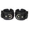 Black Leather Restraints Wrist Cuffs