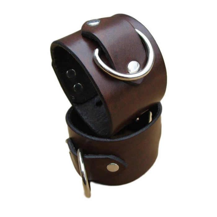 Black Leather Restraints Wrist Cuff